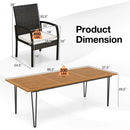 9 Pieces Outdoor Patio Dining Set with Soft Cushions and Acacia Wood Square Table by LJGDeals