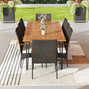 9 Pieces Outdoor Patio Dining Set with Soft Cushions and Umbrella Hole by DirectDeals