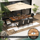 9 Pieces Outdoor Patio Dining Set with Soft Cushions and Umbrella Hole by DirectDeals