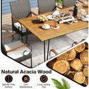 9 Pieces Outdoor Patio Dining Set with Soft Cushions and Umbrella Hole by DirectDeals