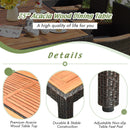 9 Pieces Rattan Dining Set with Acacia Wood Table and Stackable Cushioned Chairs