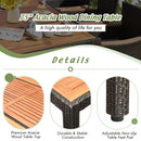9 Pieces Rattan Dining Set with Acacia Wood Table and Stackable Cushioned Chairs by LJGDeals