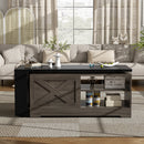 Farmhouse Lift Top Coffee Table With Barn Doors