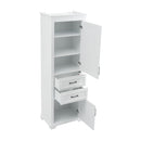 Freestanding Bathroom Vanity Tall With Damping Hinge Doors, Adjustable Shelves - White by HouseOfZazla