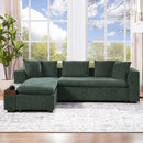 Modern L Shaped Sectional Sofa With Upholstery And Wooden Storage by HouseOfZazla