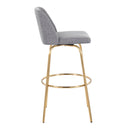 Toriano - Contemporary Fixed Height Barstool With Swivel And Round Footrest (Set of 2) by HouseOfZazla