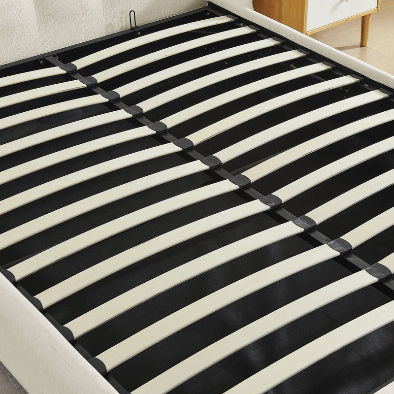 Queen Size Removable Chenille Wingback Upholstered Waffle Bed, photo 9 of 10