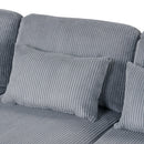 5 Pieces L shaped Sofa with Removable Ottomans and comfortable waist pillows