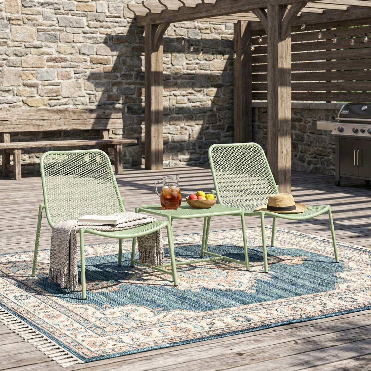 Kincaid Outdoor 3-Piece Conversation Set with Iron Frame, photo 6 of 10