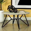 Travis - Round Top Coffee Table With Hairpin Legs - Gray / Black by HouseOfZazla