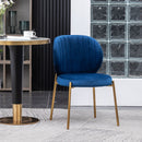 Amoa - Contemporary Velvet Upholstery Dining Chair - Blue by HouseOfZazla