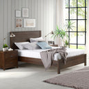 Albany Solid Wood Espresso Bed, Modern Rustic Wooden Twin Size Bed Frames Box Spring Needed