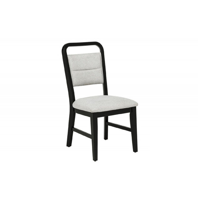 Dining Set With Round Table And 4 Upholstered Chairs - Black / Gray, photo 7 of 10