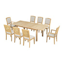 Topmax - Rustic Extendable Dining Table Set With Removable Leaf, 6 Upholstered Armless Dining Chairs And 2 Padded Arm Chairs, 9 Pieces by Unique Piece Furniture