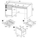 Halston - 3 Drawer Office Computer Desk With Keyboard Tray - Cappuccino