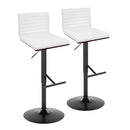 Mason - Contemporary Adjustable Barstool With Swivel With Straight T Footrest (Set of 2) by HouseOfZazla