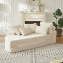 Semi Circular 2 In 1 Sofa Bed With Neck Pillow And Throw Pillows by HouseOfZazla