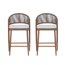 Outdoor 26" Counter Height Metal Frame Counter Stools With Scallop Shaped Backrest & Water Resistant Cushions by HouseOfZazla