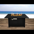 Outdoor Fire Pit Table With Lid, - Black by HouseOfZazla