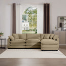 Modern Oversized Modular Cushion Sofa With Ottoman, Low Back, Deep Seating Sofa Set