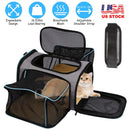 Expandable Pet Carrier Airline Approved Cat Dog Carrier Cat Collapsible Soft CarrierÊBag with Removable Fleece Pad Pockets Breathable Mesh Adjustable