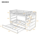 Twin Over Twin Bunk Bed With Twin Size Trundle And 3 Storage Stairs - Espresso