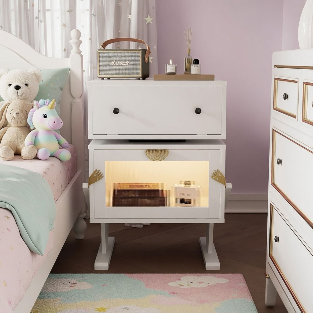 Robot LED Nightstand With 360° Rotating Drawer, photo 34 of 40
