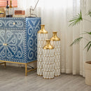 Floor Metal Vase Modern Style Decoration Home Droplet Shaped Metal Vase 3 Piece Set Gorgeous Home Decoration Large Glazed Metal Vase - Gold / White
