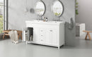 60" Bathroom Vanity with Resin Double Sinks, 3 Drawers & 4 Doors