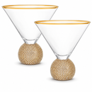 Diamond Studded Martini Glasses Set of 2