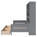 Daybed With Glass Door Storage Cabinets, Built In LED Lighting And Shelves by HouseOfZazla