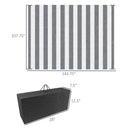 Outsunny - Reversible Outdoor Rug, 9' x 12' Waterproof Plastic Straw Floor Mat, Portable Rv Camping Carpet With Carry Bag, Large Floor Mat For Backyard, Deck, Picnic, Beach - Gray & White Striped by HouseOfZazla