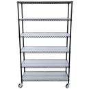 6 Tier 6000Lbs Capacity Nsf Metal Shelf Wire Shelving Unit, Heavy Duty Adjustable Storage Rack With Wheels & Shelf Liners For Commercial Grade Utility Steel Storage Rack by HouseOfZazla