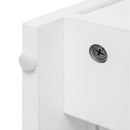Wardrobe With 3 Drawers High Wardrobe Armoire With Rattan For Living Room Organizer - White by HouseOfZazla