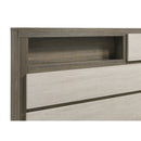 Eastern King Bed Bookcase Headboard With Hidden Storage - Oak by HouseOfZazla