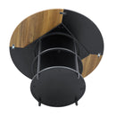 Diameter - Modern Splicing Circular Dining Table Double Layer Storage - Wood / Black by HouseOfZazla