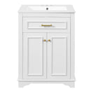 Bathroom Vanity With Integrated Sink, 2 Door Cabinet With Tip Out Drawer, Rectangular Design by Unique Piece Furniture