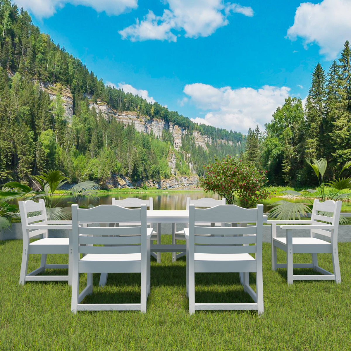 Patio Dining Chair with Armset Set of 2, Pure, photo 5 of 10