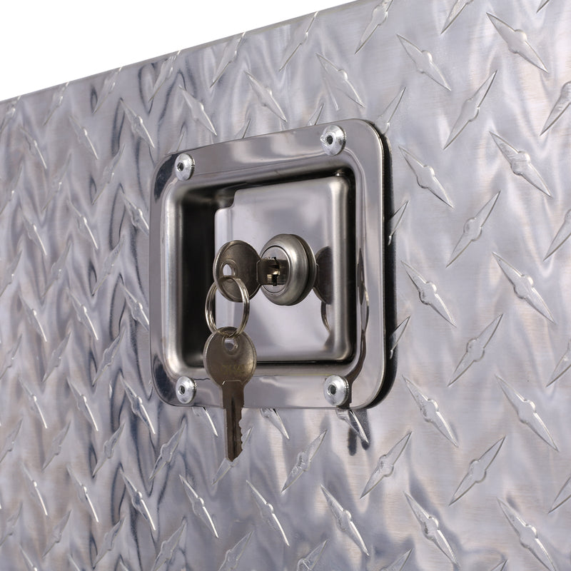 29inch Aluminum tool box,heavy duty truck bed tool box,outdoor trailer pickup storage tool box,RV storage organizer,underbody box w/lock keys,silver, 29x16.5x18.5inch