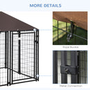 5' x 5' x 5' Dog Kennel Outdoor, Walk-in Pet Playpen, Welded Wire Steel Dog Fence with Water-and UV-Resistant Canopy, Jet Black