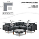 4-Piece Outdoor Wicker Sofa Set with Colorful Pillows