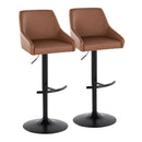 Hannah - Transitional Adjustable Barstool With Swivel With Rounded T Footrest (Set of 2) by HouseOfZazla