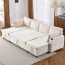 Sectional Sofa Bed With Pull Out Sleeper, USB Ports, Cup Holders by Unique Piece Furniture