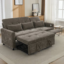 2-in-1 Sofa 82' Three-Seater with Sofa Bed and Reversible Recliner, Dark Grey Chenille