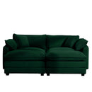 Modern Oversized Modular Cushion Sofa With Ottoman, Low Back, Deep Seating Sofa Set