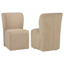Jaelynn Upholstered Parsons Dining Side Chair Tan (Set of 2)