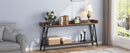 70.87 inch Extra Long Console Table Behind Couch, Rustic Industrial Sofa Table for Living Room, Narrow Entryway Hallway Long Bar Table, Brown+Black
