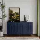 Modern Lacquered 4 Door Cabinet Sideboard Buffet Server Cabinet Storage Cabinet, For Living Room, Entryway, Hallway, Office, Kitchen And Dining Room by HouseOfZazla