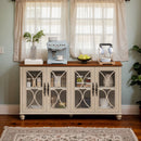Elegant 4 Door Cabinet With Tempered Glass Doors by HouseOfZazla