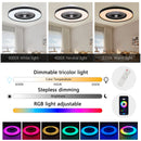 23-Inch Black and White Ceiling Fan Light with LED RGB by HouseOfZazla